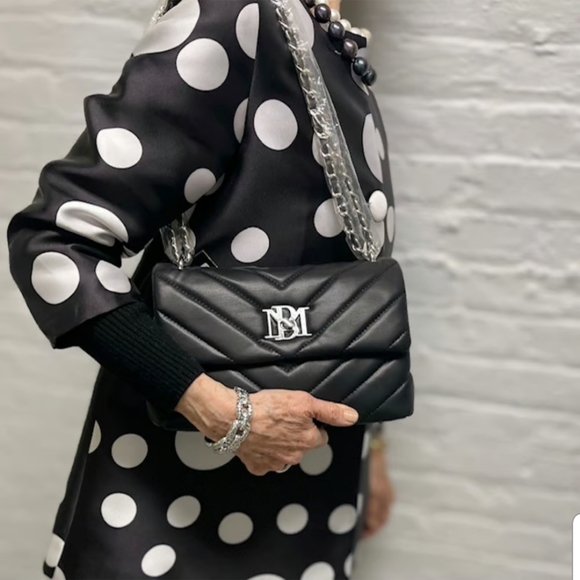 Badgley MISCHKA Mini Chevron-Quilted Vegan Leather Crossbody Bag - Picture 1 of 15